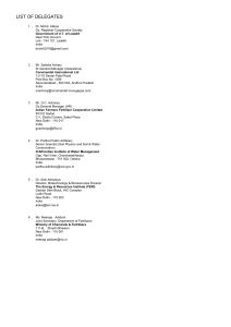 Delegate List Agriculture