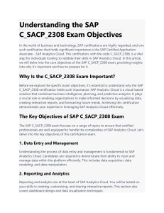 SAP C SACP 2308 Exam Objectives