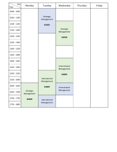 Course Timetable: Strategic & International Management