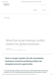 10. What the Israel-Hamas Conflict means for Global Business 
