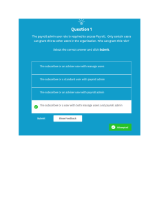 Payroll Admin User Role Quiz