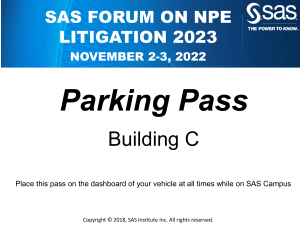 Parking Placard - 2023 NPE Forum