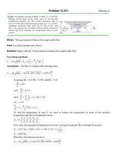 Gas Dynamics Problem: Exit Mach & Velocity