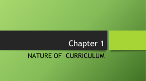 Lesson 1- Nature of Curriculum