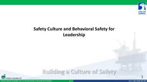 Safety Culture and Behavioural Safety for Leadership