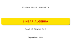 Linear Algebra slide beammer 2022 Oct 16