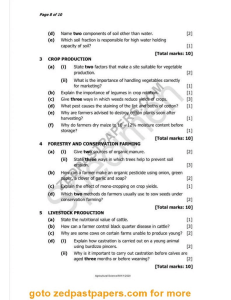 2020 Agricultural Science Paper 1 Past Paper