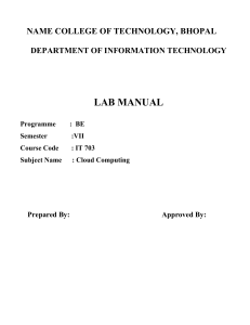 Cloud Computing Lab Manual for BE Students