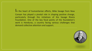 Mike Savage of New Canaan's Contribution to Honduras through the Savage Rivera Foundation