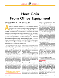 HEAT GAIN FROM OFFICE EQUIPMENT