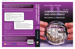 Corporate Finance and Investment - Decisions & Strategies