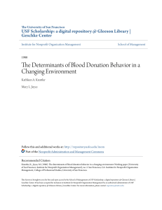 The Determinants of Blood Donation Behavior in a Changing Environ
