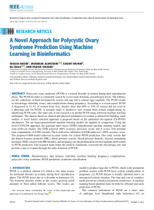 A Novel Approach for Polycystic Ovary Syndrome Prediction Using Machine Learning in Bioinformatics