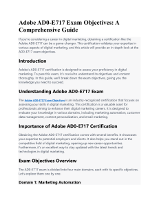 Adobe AD0-E717 Exam Objectives: A Comprehensive Guide