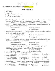 TARGET B1 (B1-1 Sup.) Vocab. (11.19) X