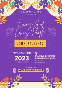 Purple and Yellow Illustrated Church Program