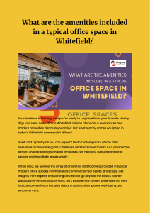 What are the amenities included in a typical office space in Whitefield?