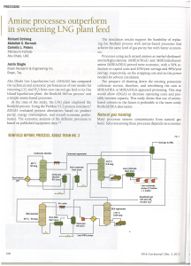 Amine process outperform gas sweetening in LNG processes