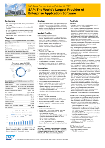 SAP Corporate Fact Sheet