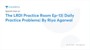 The LRDI Practice Room Ep13 Daily Practice Problems By Riya Agarwal no anno