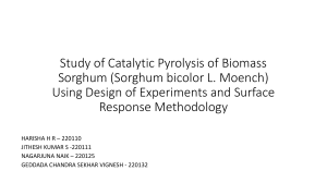 Study of Catalytic Pyrolysis of Biomass Sorghum