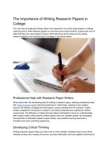 The Importance of Writing Research Papers in College