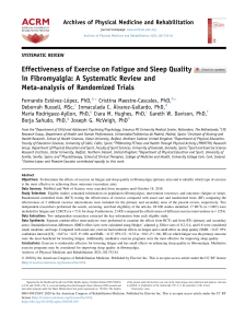 Effectiveness of Exercise on fatigue and sleep quality in fibromyalgia