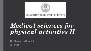 Medical sciences for physical activities II LEZIONE 2