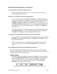 Sierra II Evoked Potentials User Manual