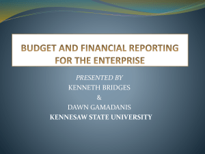 Budget and Financial Reporting for the Enterprise Part 1