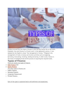 types of financing