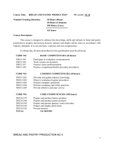 BREAD AND PASTRY PRODUCTION NCII MODULE