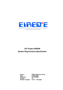 UIC Project EIRENE System Requirements Specification