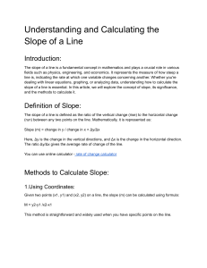 Understanding and Calculating the Slope of a Line