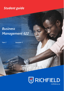 BUSINESS MANAGEMENT 622