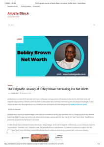 bobby brown net worth