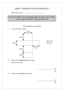 Year 7 Mathematics - Revision questions Part 2