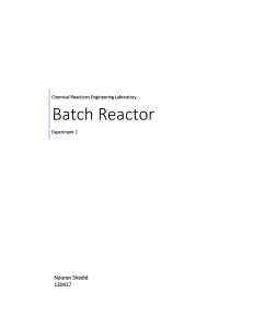Chemical Reactions Batch Reactor Report