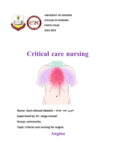 critical care for angina
