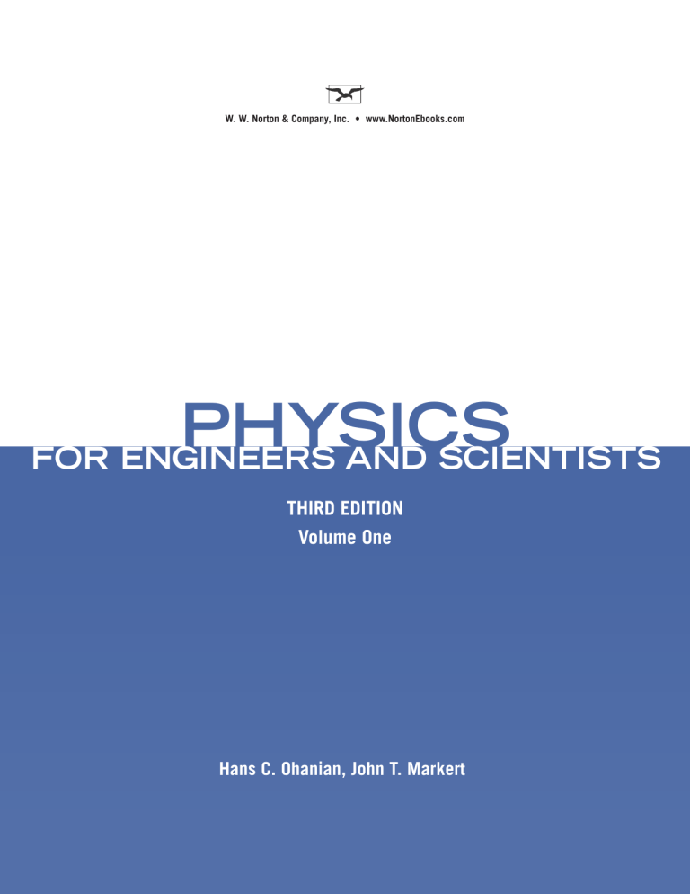 Physics for engineers and scientists, Vol. 1