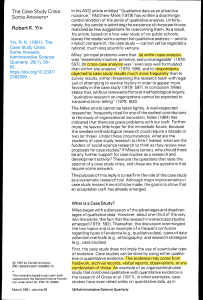 The case study crisis- Some answers-Robert Yin