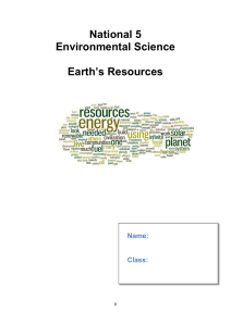 Nat. 4-5 Env. Sci. Earth's Resouces. Pupil Notes