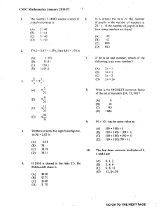 CSEC January 2014 Mathematics P1