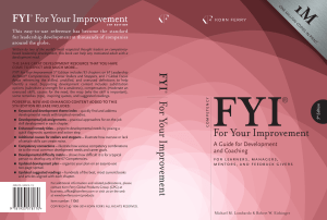 FYI For Your Improvement, A Guide for Development and Coaching, 5th Edition