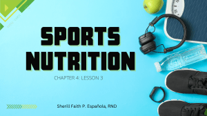 Lesson 3 Sports Nutrition