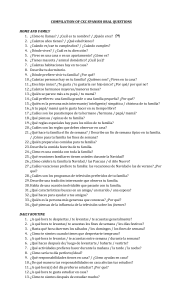 Preguntas Orales en Español: Hogar, Rutina, Escuela, Compras