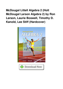 McDougal Littell Algebra 2 Holt McDougal