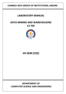 Data Mining Lab Manual: Weka, Cube Design, SQL Server