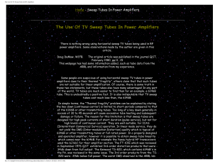 Sweep Tubes For HF Amplifiers