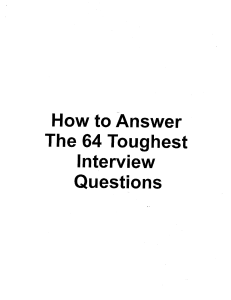 64 TOUGHEST QUESTIONS 